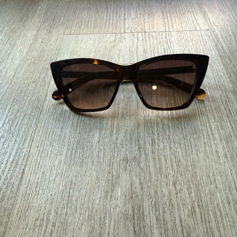 quay australia set in stone tortoise brown modern cat eye sunglasses eyewear NEW